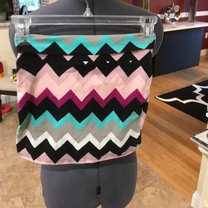 Charlotte Russe skirt chevron pattern multicolor