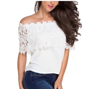 NWOT!! White Lace Top