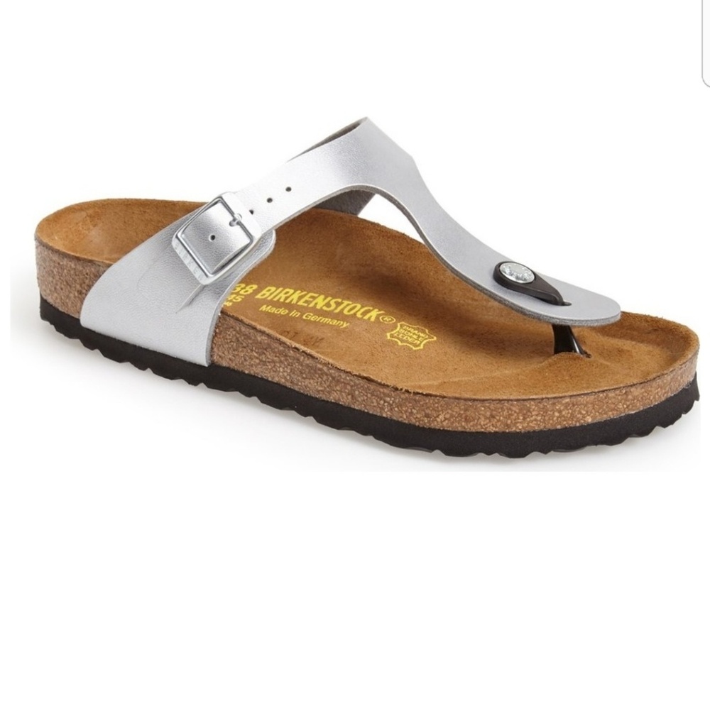 🚫SOLD🚫 Birkenstock metallic silver sandals