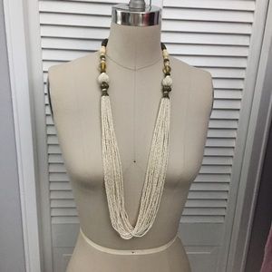 Avenues Ivory Beaded Long Necklace