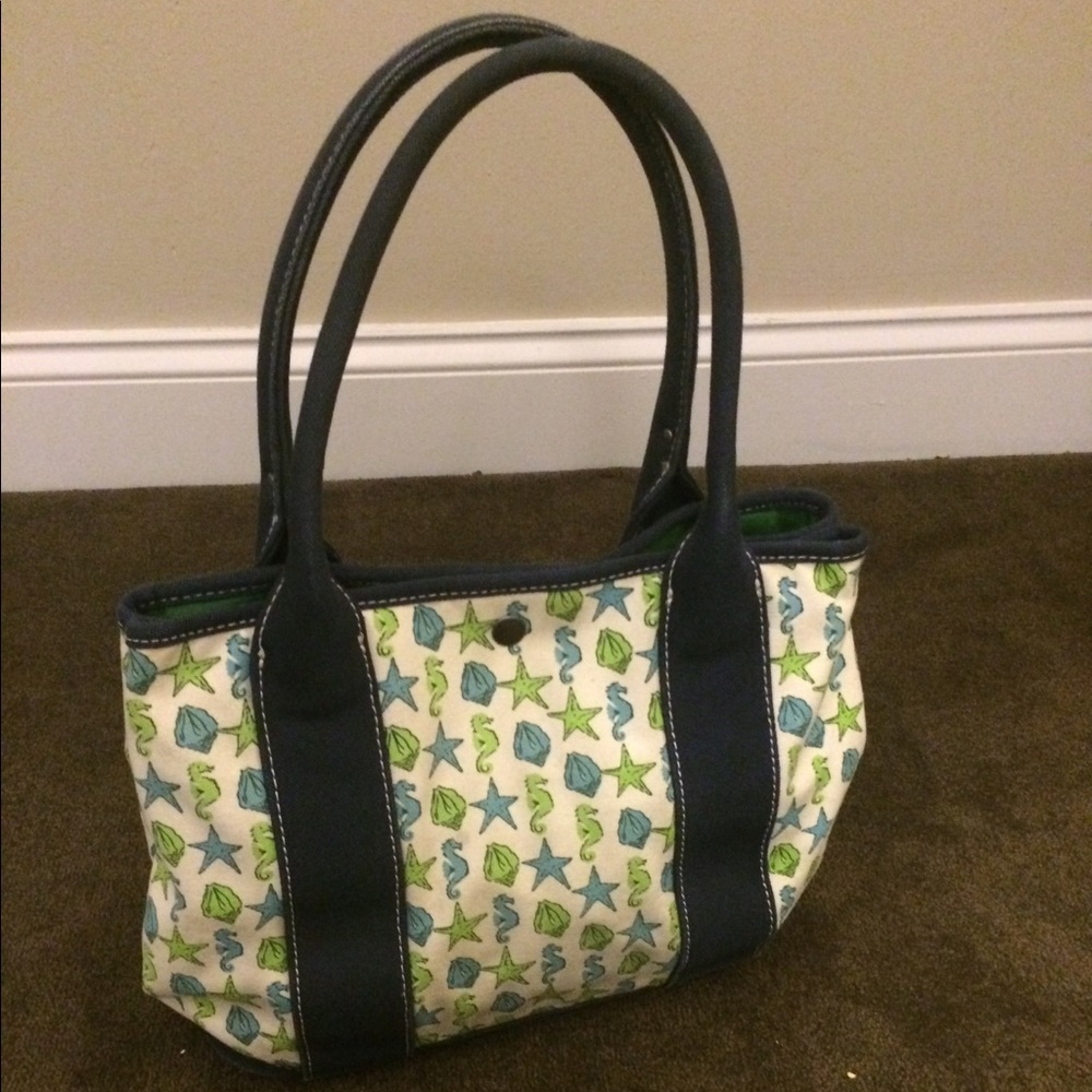 Jcrew purse beach bag seashells and sea horses