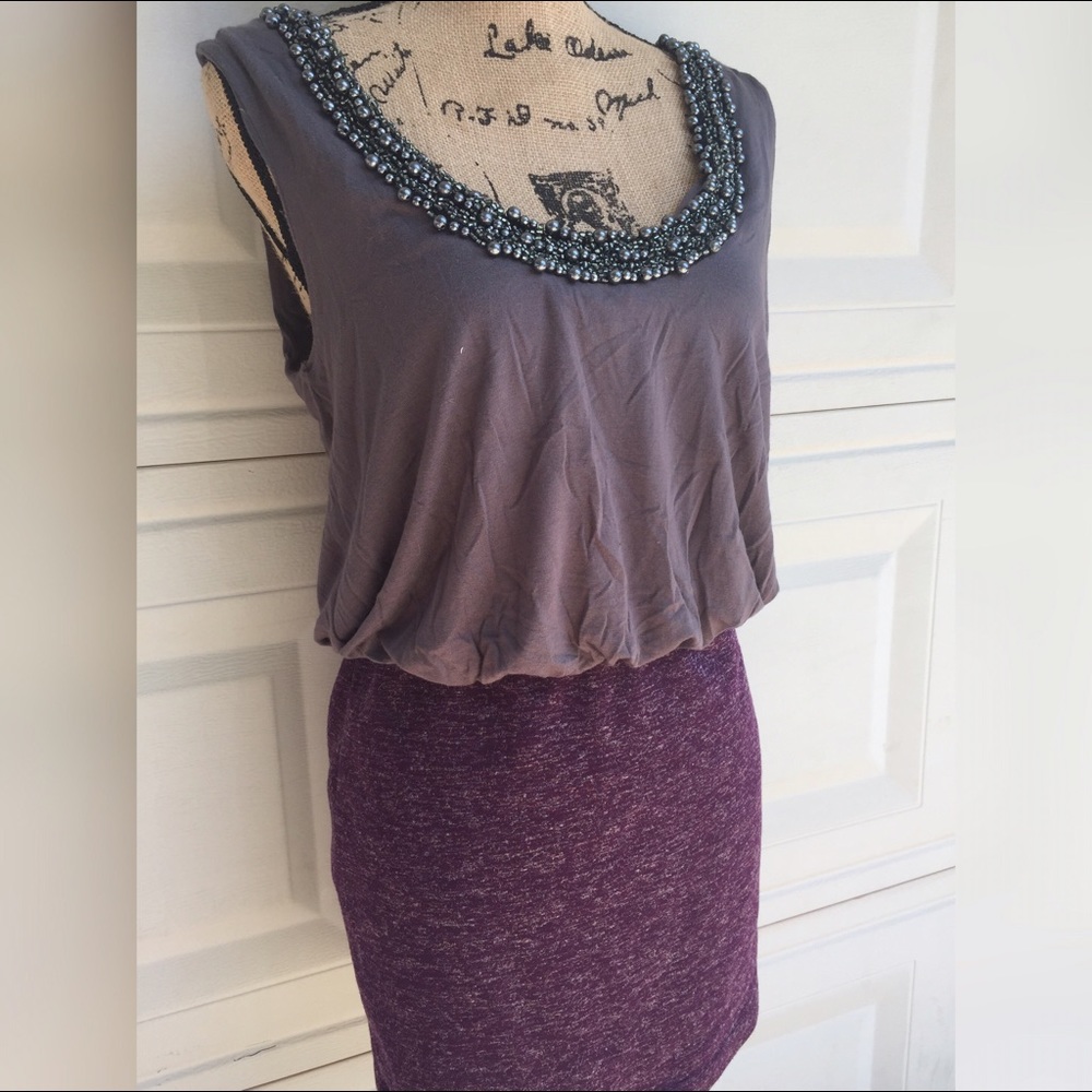 Beaded purple gorgeous sleeveless Dress