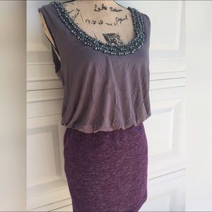 Beaded purple gorgeous sleeveless Dress