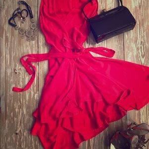 💙Aqua Wrap Dress Neon Punch Sz Xs