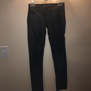 American eagle black shimmer jeggings