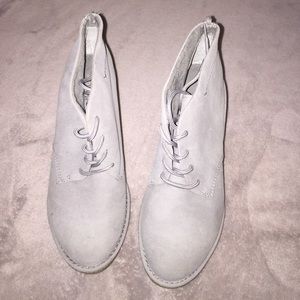 Old Navy suede ankle boots with bubble gum sole