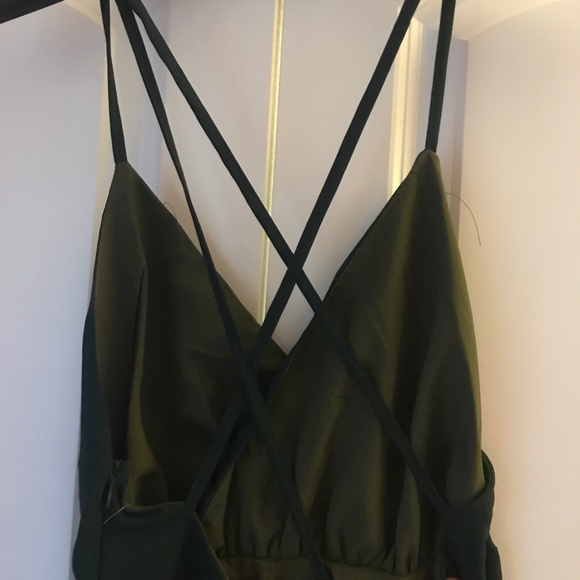 Floor length forest green dress - Picture 2 of 3