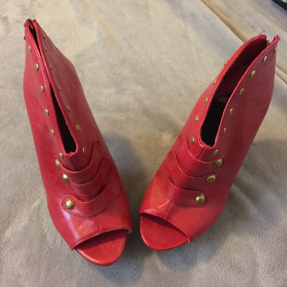 Platform Sexy Red ankle boots