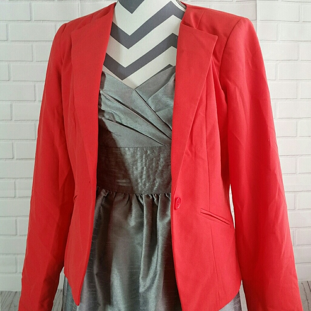 VILA poppy red womens blazer size L