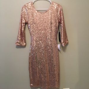 Rose Gold Sequin Bodycon Dress