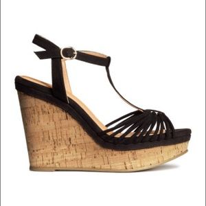 H&M Black Wedges (Size 37)