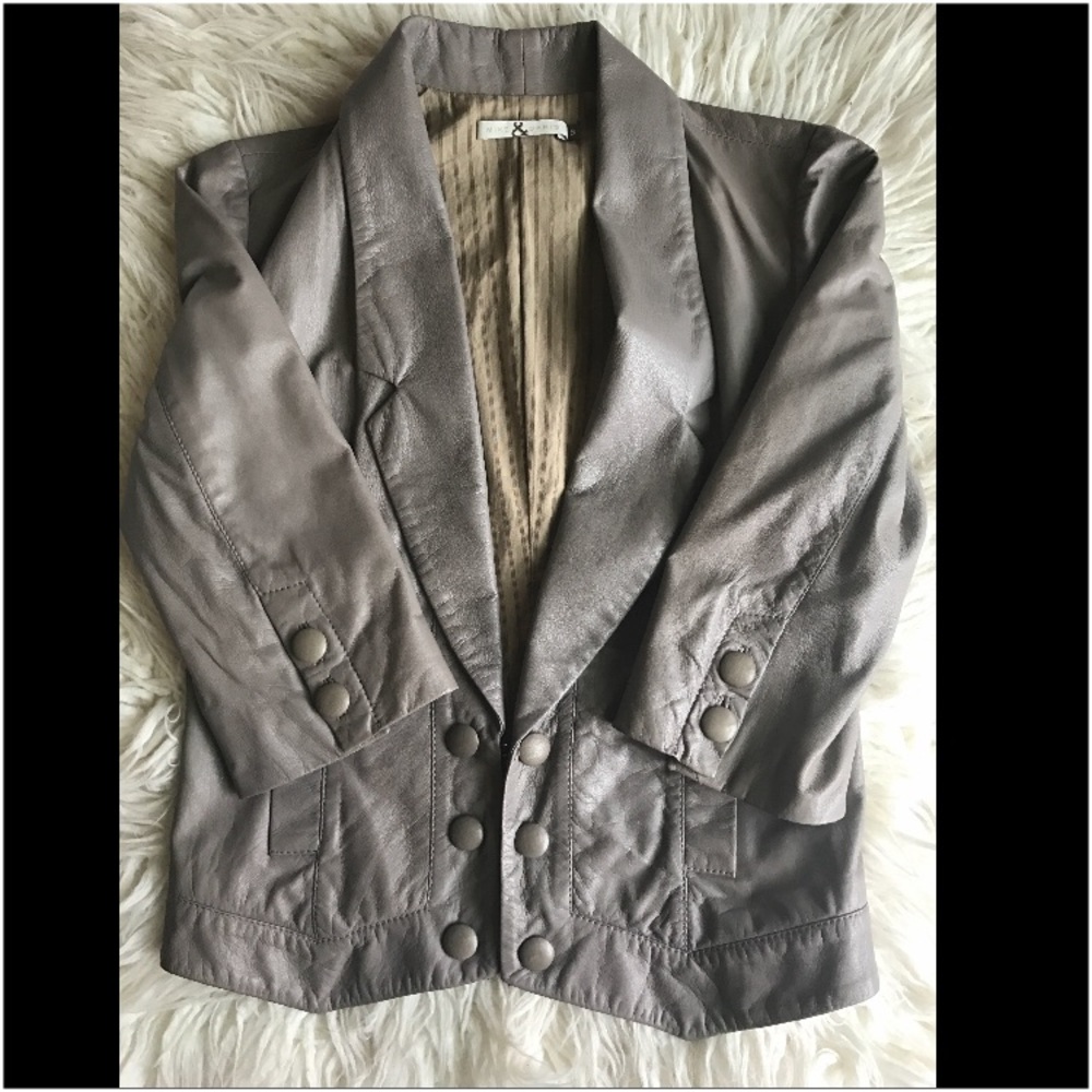 VTG Mike and Chris Taupe leather jacket Small