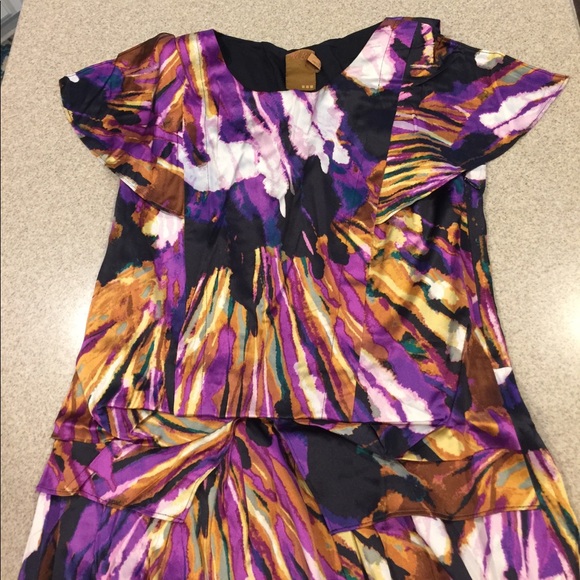Sexy Silk abstract print Dress - Picture 3 of 8