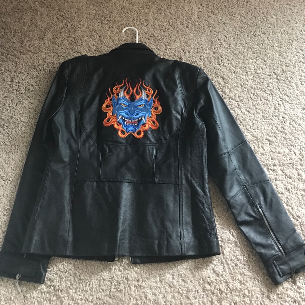 Black Biker Leather Jacket NWOT