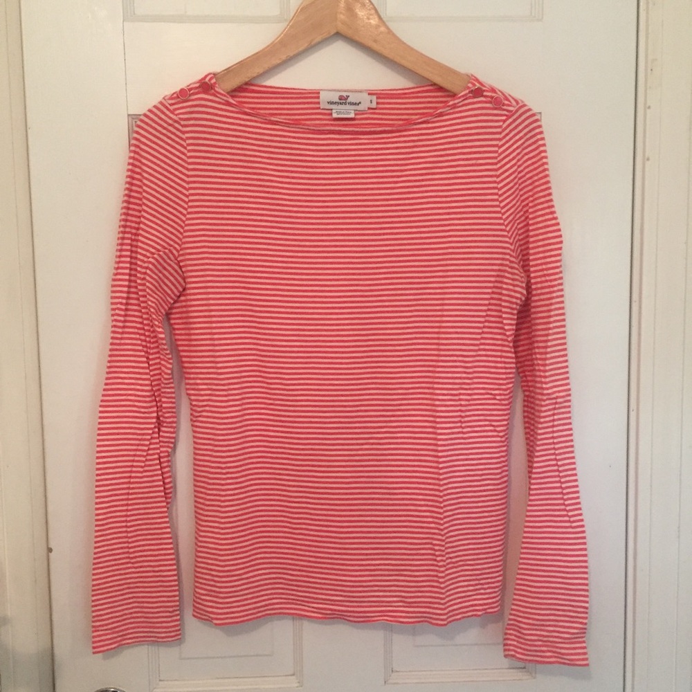 Vineyard Vines Pink Striped Tissue Tee