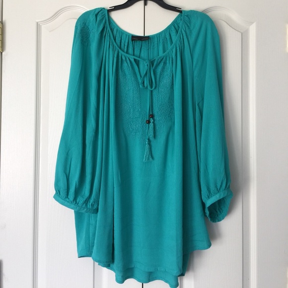 Cynthia Rowley Tops - Reserved for sandybugz    Aqua peasant top