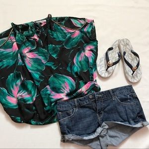 Cold shoulder floral top