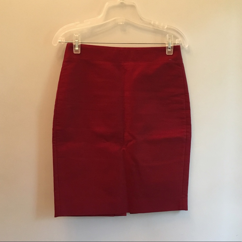 Burgundy NWOT J. Crew Pencil Skirt
