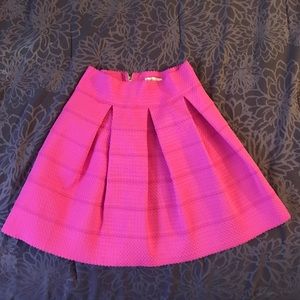 Pink Pleated Woven Skirt
