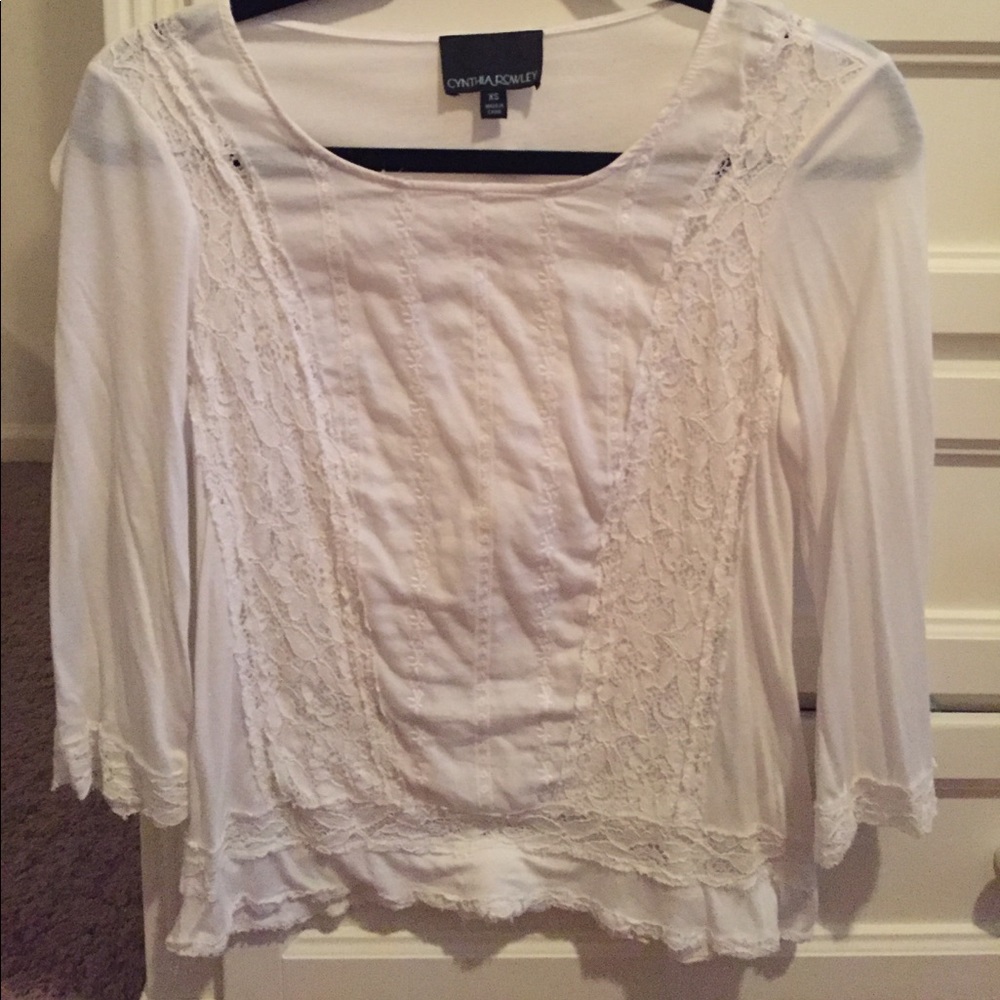 white embroidered top
