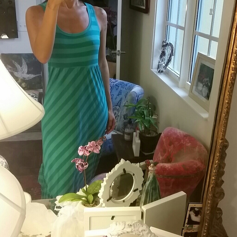 Long green dress