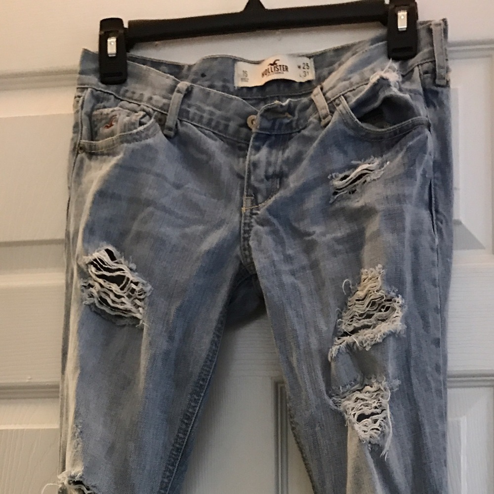 Boot cut destroyed hollister jeans