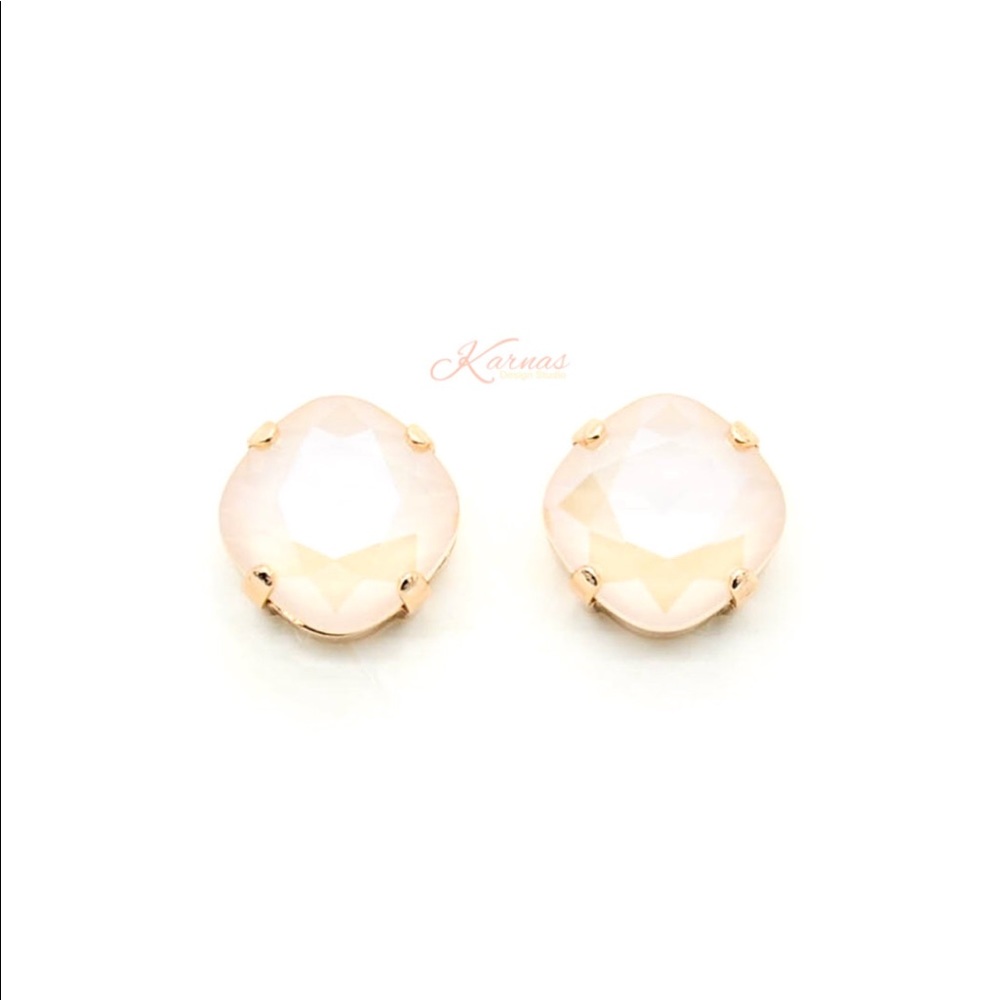 Creme 12mm Crystal Earrings KDS