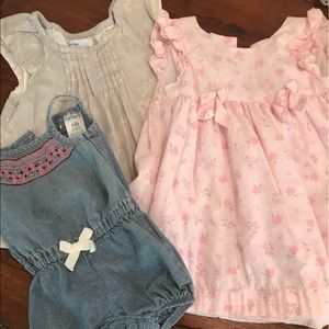 Lot of three adorable outfits for 0-6 months