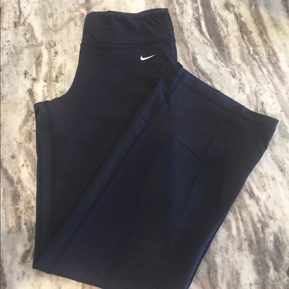 Black Dry Fit Nike wide leg pants.