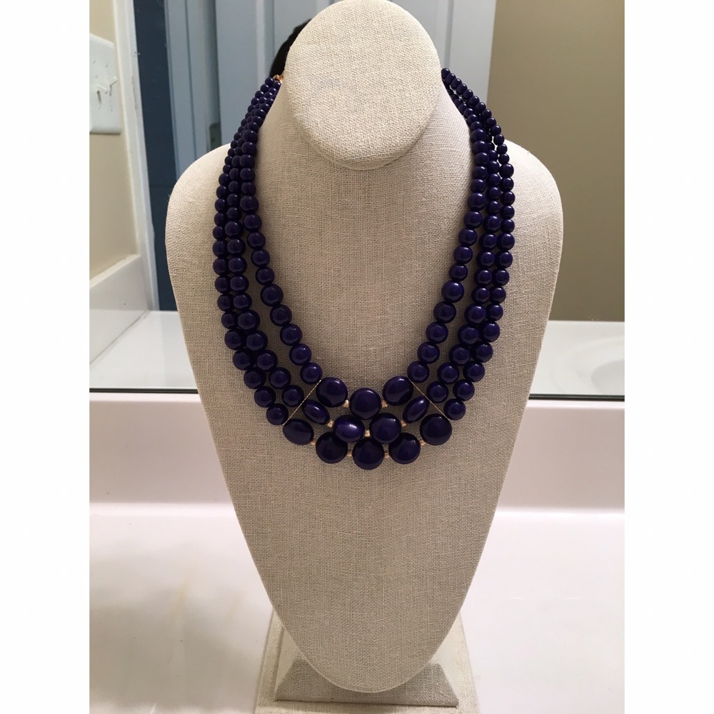 "Cha Cha" Beaded Necklace & earrings set Indigo