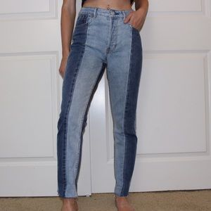 2 toned denim jeans