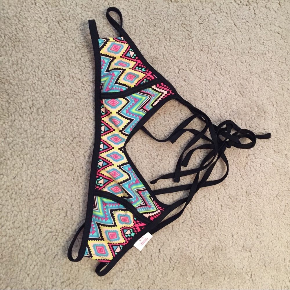 Multi colored swimsuit top.