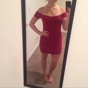 SALE! Red OTS Mini Dress
