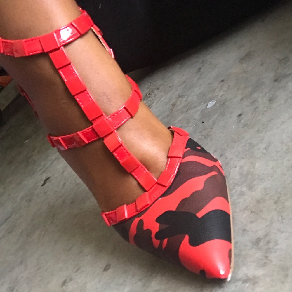 Red Camouflage Stilettos