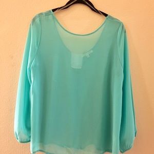Tiffany Blue Shirt with White Bow