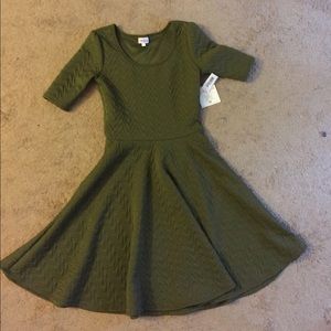 Lularoe Nicole Olive Green Dress