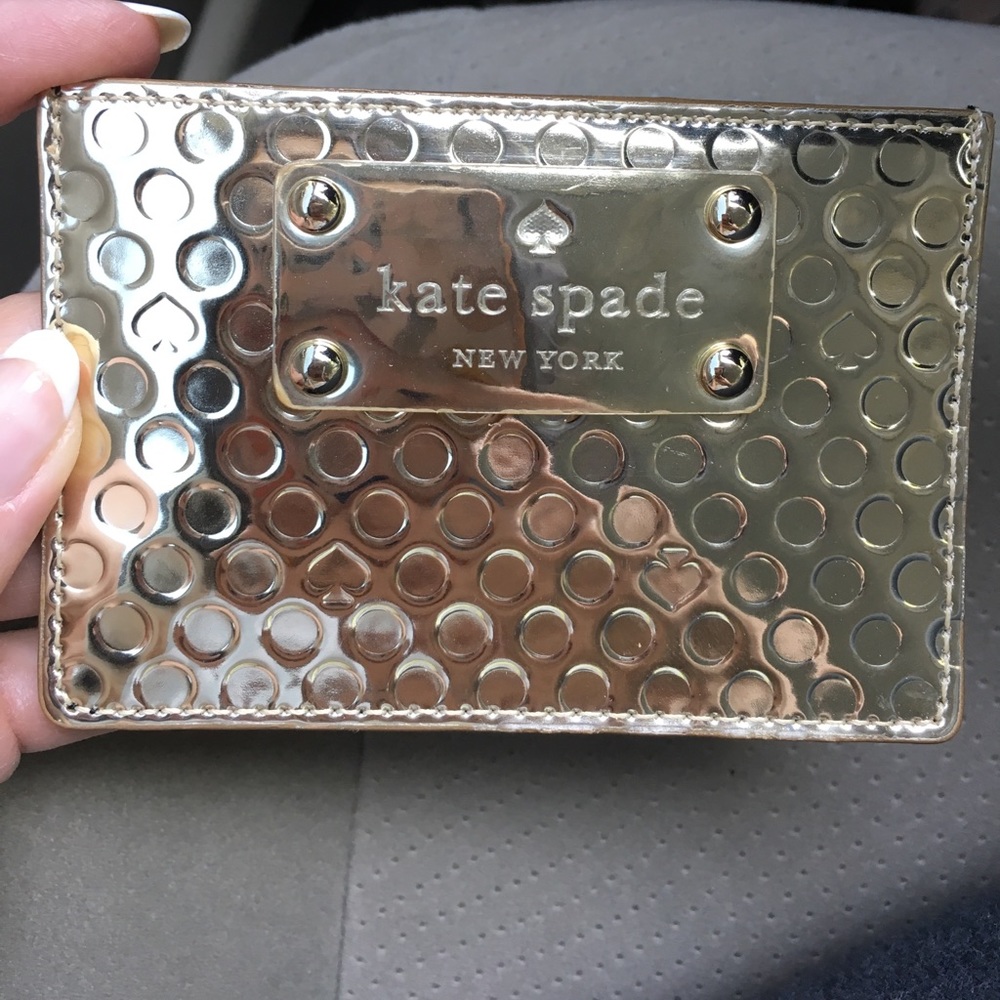 Gold Kate Spade card holder