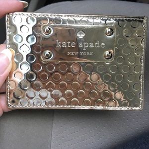 Gold Kate Spade card holder