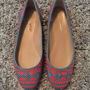 Rebecca Minkoff Woven Leather Uma Flats, Size 11