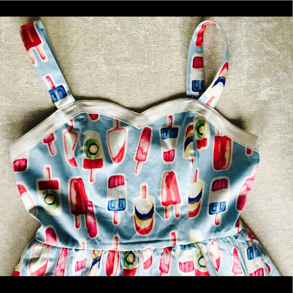 Modcloth Dress SkyBlue M Popsicle Ice Cream Fruit - Picture 6 of 8