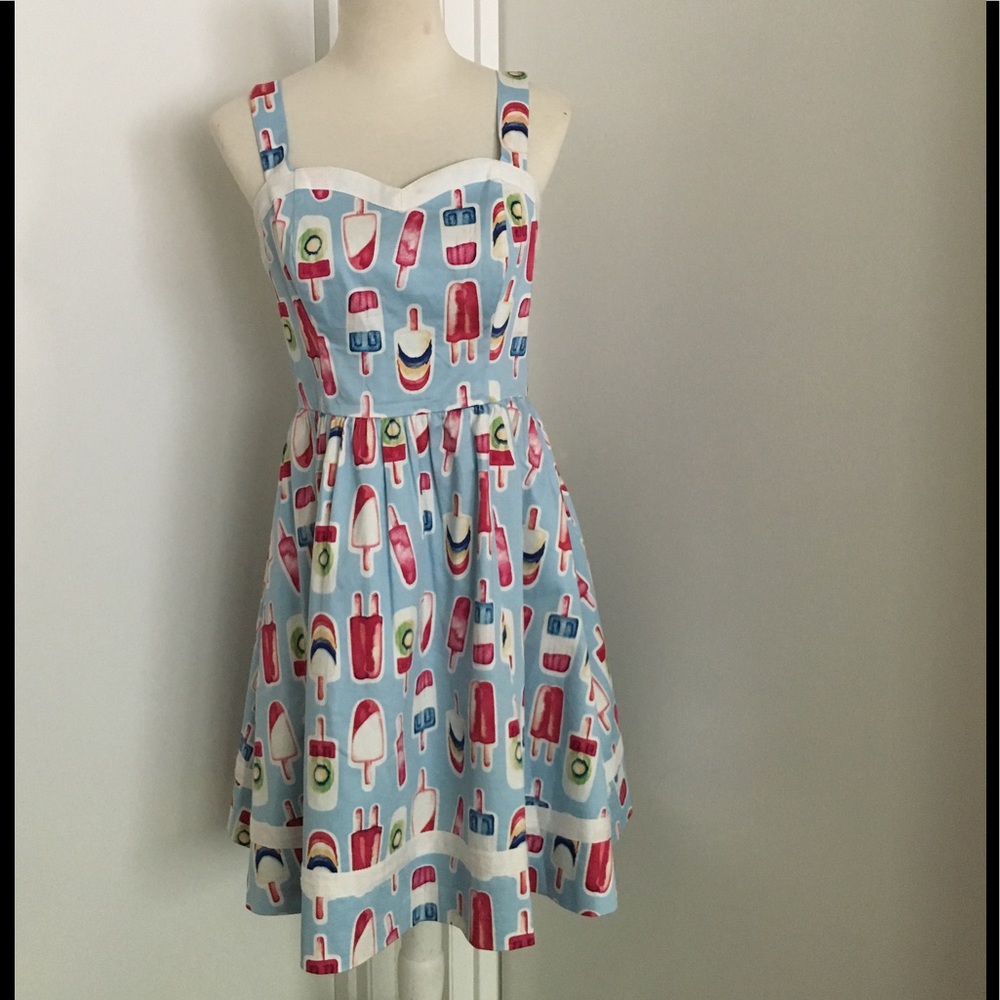Modcloth Dress SkyBlue M Popsicle Ice Cream Fruit - Picture 8 of 8