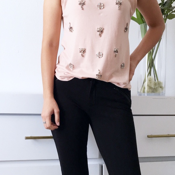 LOFT embellished pink top - Picture 5 of 7