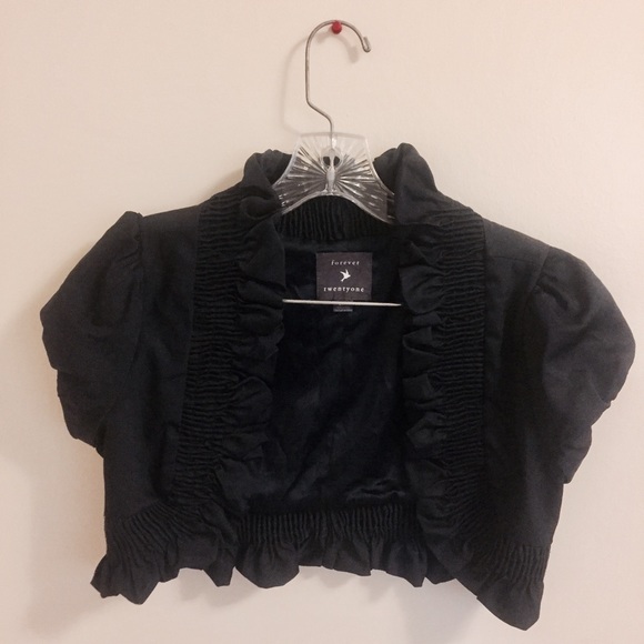 Forever 21 Ruffle-Trim Short Sleeve Bolero - Picture 1 of 4