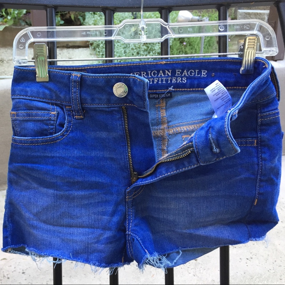 Blue denim shorts
