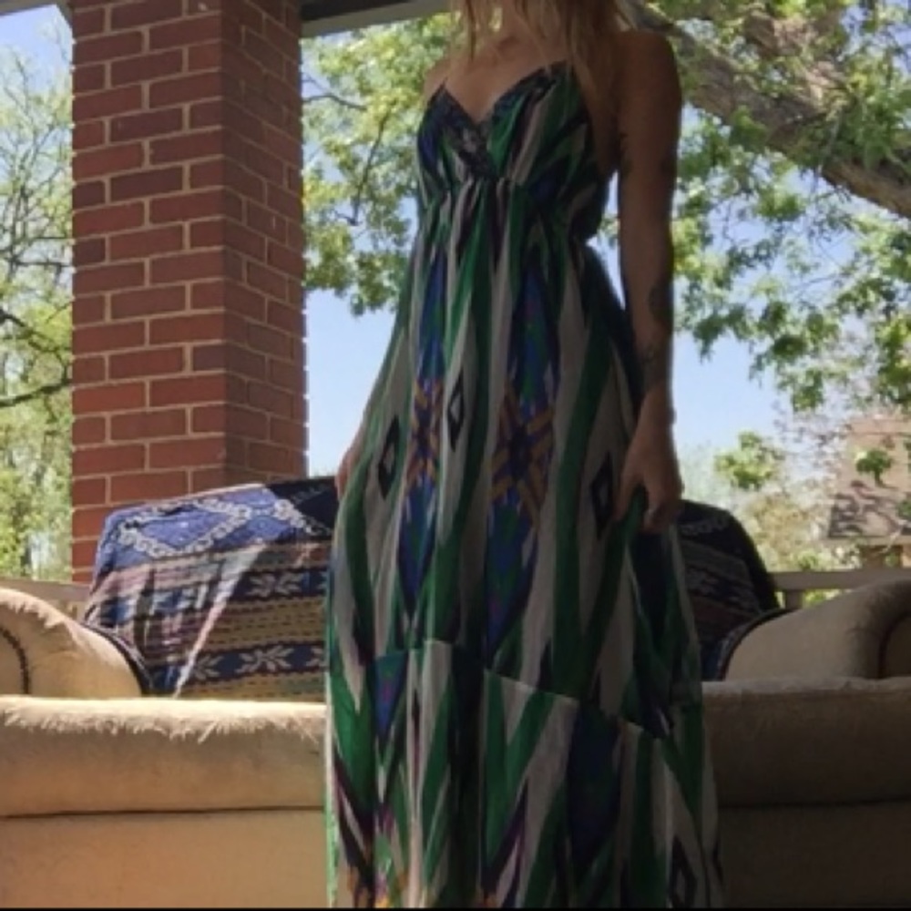 Geo printed maxi dress