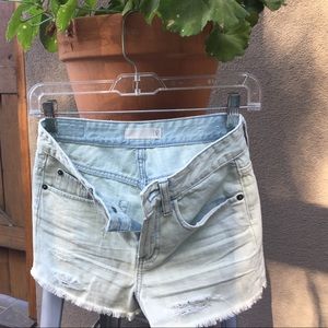 Light blue denim shorts