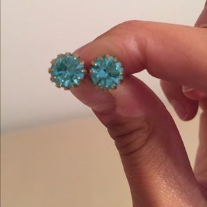 Betsey Johnson aqua blue stud earrings.