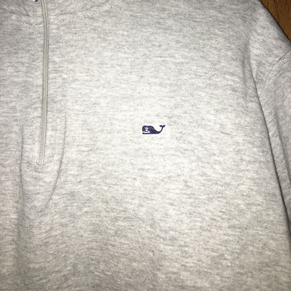 Men's Vineyard Vines Grey Quarter Zip Jacket - Picture 2 of 4