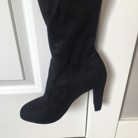 Black suede thigh high heels - Picture 5 of 5