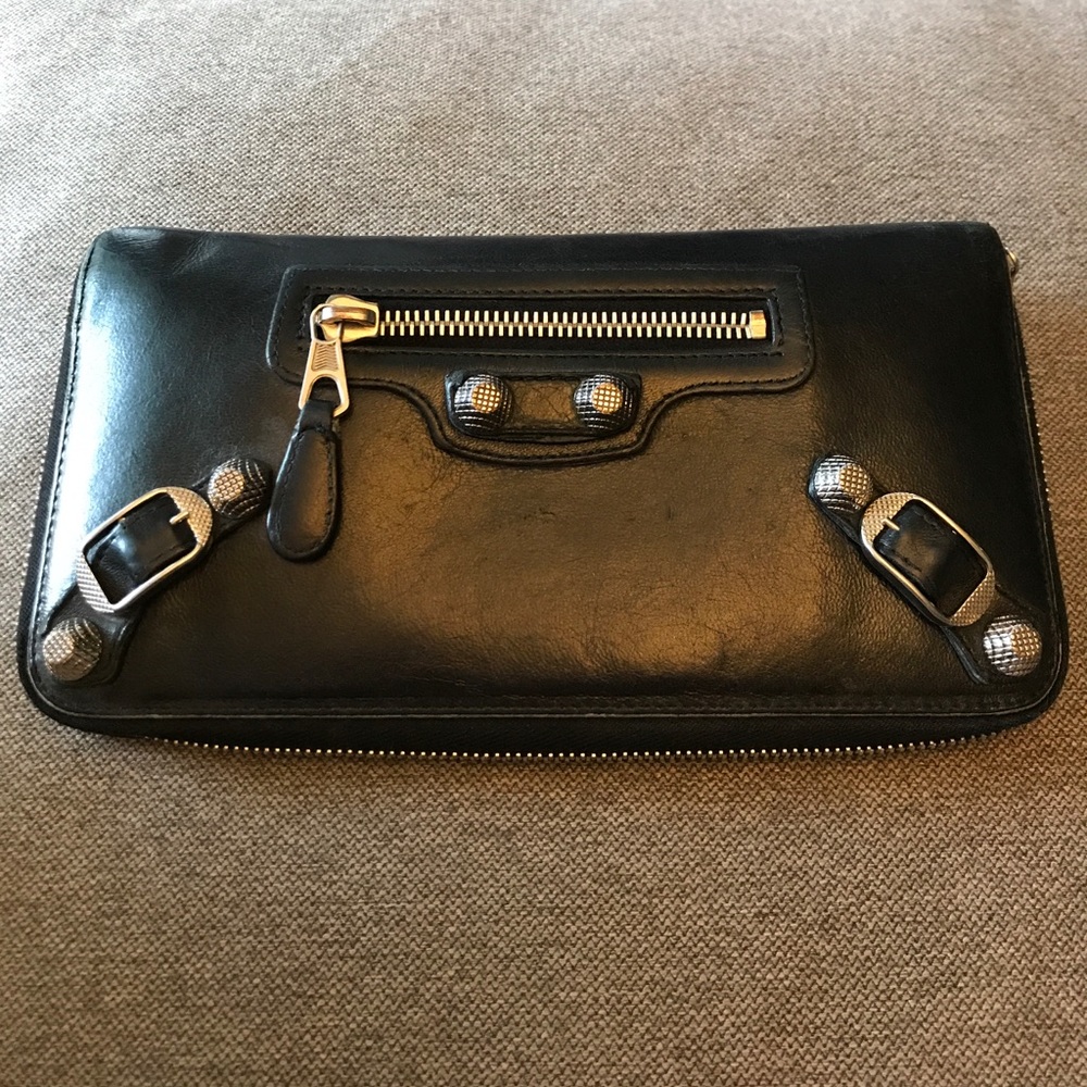 Balenciaga Giant Continental Wallet Black